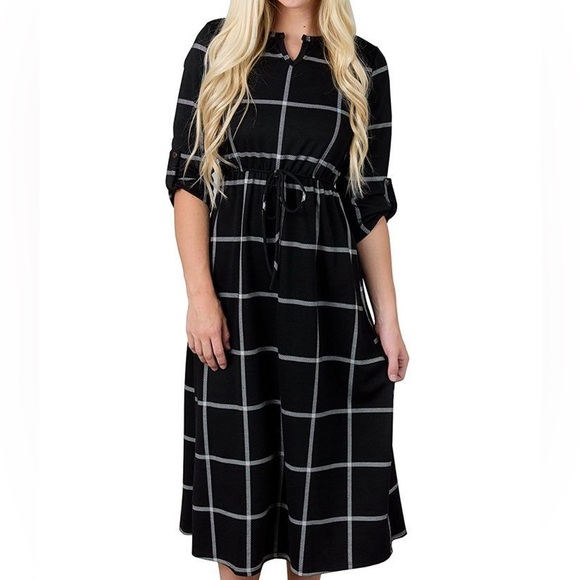 Roolee Black and White Checkered Dress - Picture 3 of 6